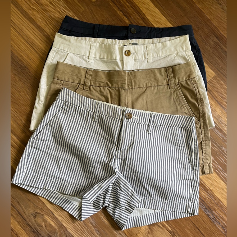 Striped and Solid Shorts Set